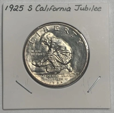 1925 S California Jubilee Silver Commemorative Half Dollar - Image 1 of 2