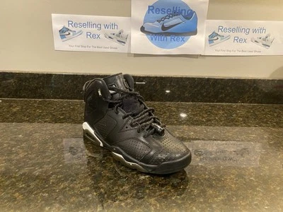 Nike Air Jordan 6 Negro Gato GS 384665-020 Juvenil Talla 5.5 Foto 1 de 4