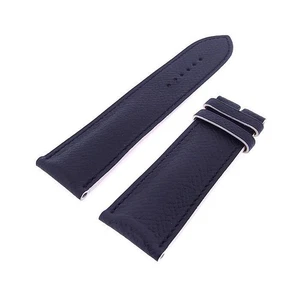 HERMES Cinturino Originale Uomo Ricambi Orologio Pelle Nero 24,3/22,5mm 7,4/11,4cm - Foto 1 di 2