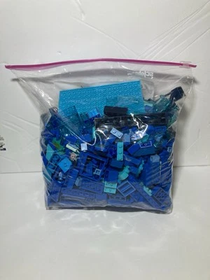 2 Pounds 2 ounces - Light & Dark Blues LEGO assorted size & shape pieces - Image 1 of 3
