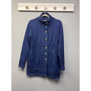 Avalanche Pea coat Jacket Womens Medium Blue Button Up Pockets Mid Length - Picture 1 of 7
