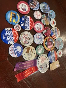 25 Republican And Democrat National Convention Buttons Pins 1976-2004 And Bronze - Imagen 1 de 11