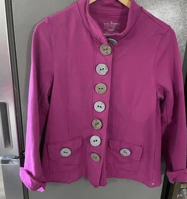 Jaqueta feminina neon buddha mistura de algodão fushia rosa botão para baixo suéter médio - Imagem 1 de 4