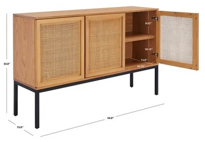 Safavieh ZADIE 2 SHELF RATTAN SIDEBOARD, Reduced Price 2172767197 MED5010C - Image 1 of 4