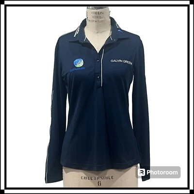 Top de golf de medio botón para mujer GALVIN GREEN con logotipos de patrocinador - talla S           Foto 1 de 4