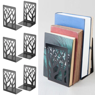 6 Stück Buchstütze Baumartige Muster Metall Ständer Buchhalter Für Bücherregal - Bild 1 von 4