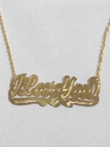 14k Gold Overlay I Love You Name Halskette /keine Personalisierung/Aktion - Bild 1 von 3