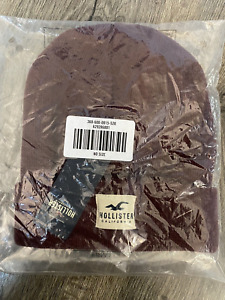 NWT Hollister Authentic MEN'S ONE SIZE BEANIE HAT / WINE RED