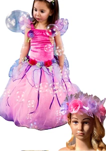 Girls Kids Fairy Dress Costume Princess Costume Velvet Buttercup& Free Headpiece - Picture 1 of 13