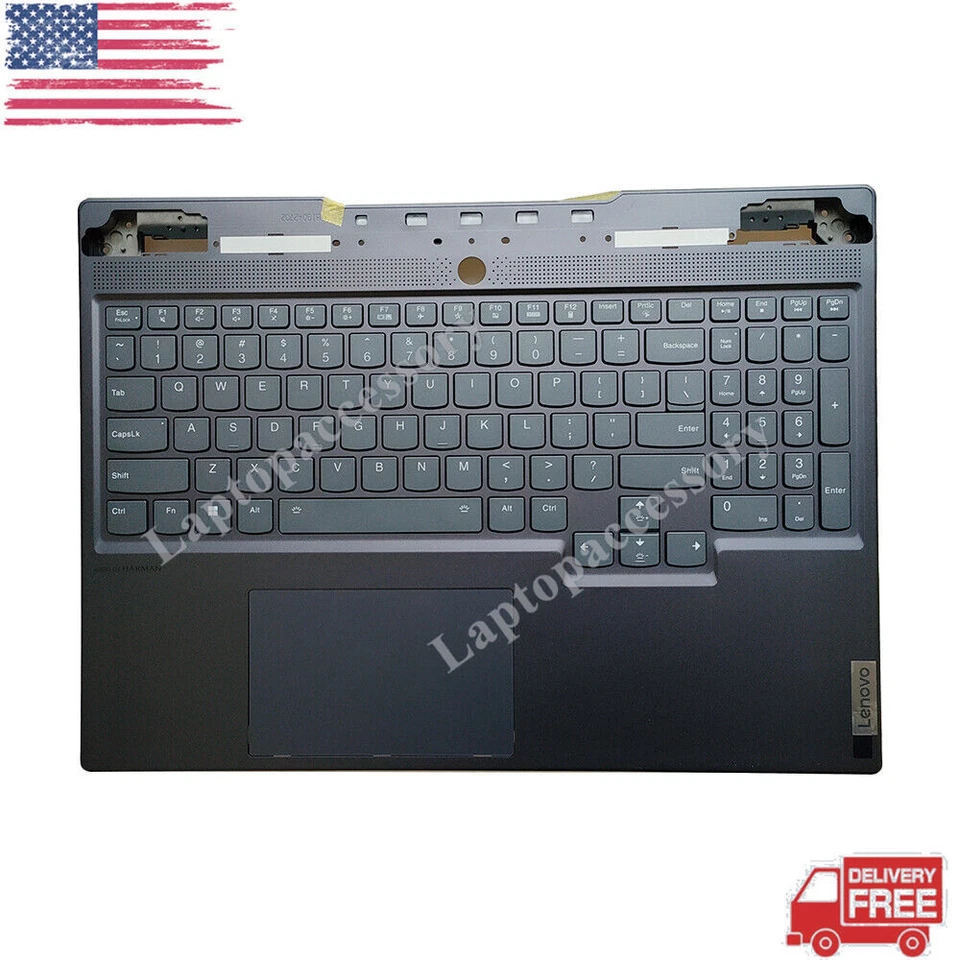 LAPTOPACCESSORY For Lenovo Legion S7 16IAH7 Palmrest Backlit Keyboard Touchpad 5CB1J04287 Black