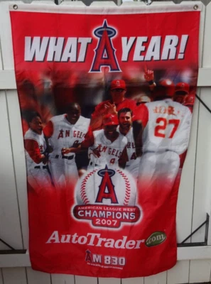 MLB LA ANAHEIM CA ANGELS 2007 AL WEST CHAMPIONS BANNER BASEBALL SGA 59"x36" - Image 1 of 4