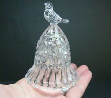 Vintage Crystal Clear Glass Bird Bell by Hofbauer Byrdes 4â€� Tall Collectible