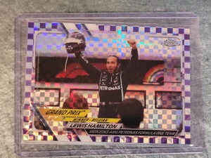 2021 Topps Chrome Formula 1 Lewis Hamilton Purple Checker Flag Refractor /199 - Picture 1 of 2