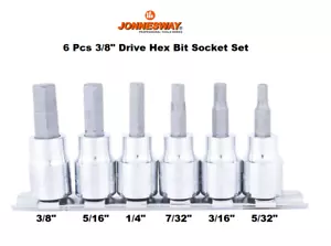 Jonnesway S50H3206S Hex Socket Set 3/8" Drive 6 Pcs Bit Allen Key SAE 5/32-3/8" - Picture 1 of 4