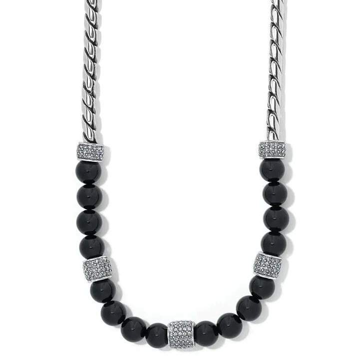 Brighton Meridian Black Silver Bead Necklace Retail