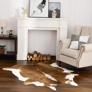 Premium Quality Large Artificial Khaki Cowhide Rug - Picture 1 of 12
