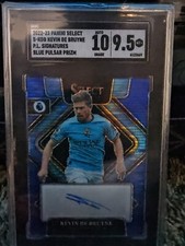 2022-23 Panini Select S-KDB Kevin De Bruyne P.L. Signatures    Blue Pulsar Prizm