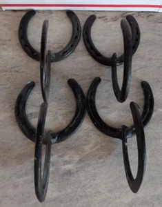 Coat Hook Horse Shoe Tool Hangers Curtain Rod Holder Horse Shoe Lot of 4 - Picture 1 of 8
