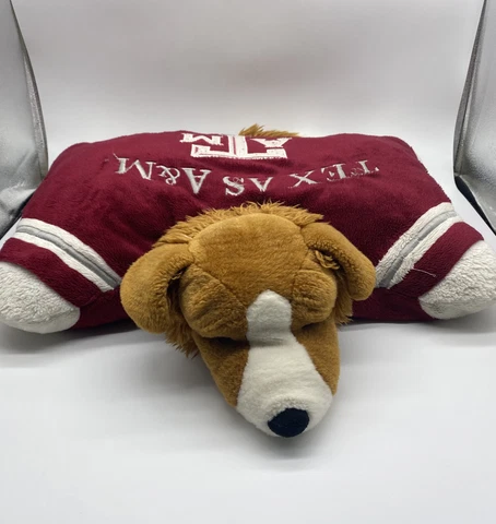 Texas A&M University Aggie Mascot Reveille Collie Dog Plush Pillow Pet Toy Cover