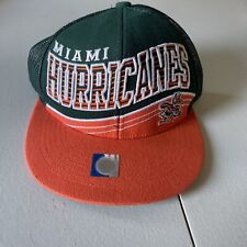 Miami Hurricanes Hat Spell Out Green Orange Mascot Embroidered SnapBack Trucker
