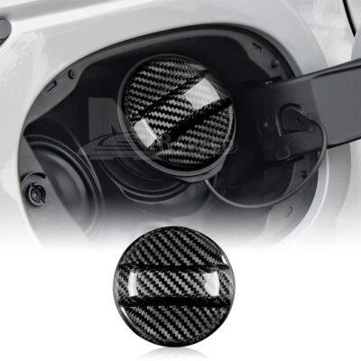 Black Fuel Gas Tank Filler Cap Cover Carbon Fiber For Jaguar XJ6 XK XKE XKSS XKR - Image 1 of 4