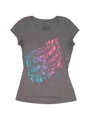 Fox 女孩灰色短袖 T 恤 M Youth — 第 1/2 张图片