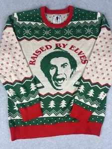 ELF “Raised By Elves” Will Ferrell Buddy Ugly Christmas Sweater Large Movie - Picture 1 of 8