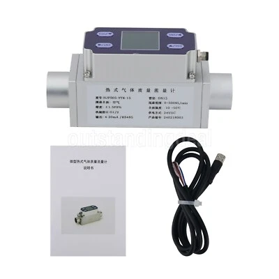 0-500L/min Air Flow Meter Thermal Gas Flow Meter w/ RS485 G1/2 Internal Thread - Image 1 of 4