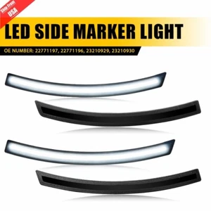 4x LED Side Marker Lights Reflectors White Lamps For 14-19 Chevrolet Corvette C7 - Picture 1 of 12