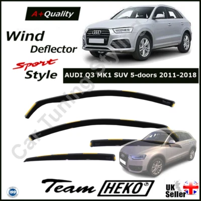 AUDI Q3 MK1 or SQ3 RSQ3 5-doors 2011-2018 4-pc Wind Deflectors HEKO Tinted - Image 1 of 4