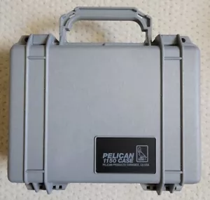 Pelican 1150 silber wasserdichtes luftdichtes Etui mit Schaumstoff - Bild 1 von 7