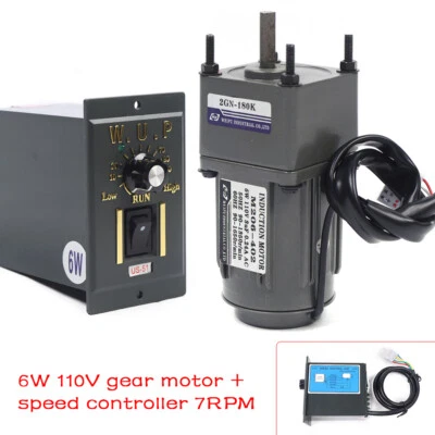 AC 6W 7.5RPM Speed Controller Electric Gear Motor with Gearbox High Torque 110V - Image 1 of 4