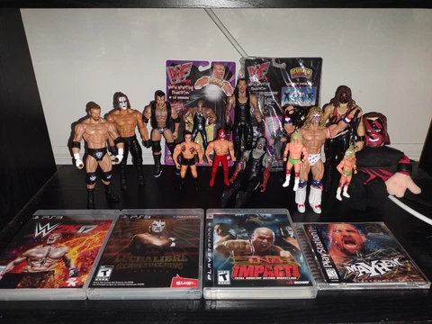 WWE WWF Action Figures And Games Lot Cover