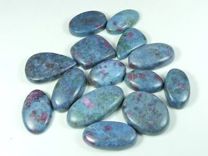 21-31 MM Natural Ruby Kynite Mix Cabochon Loose Gemstone 14Pcs Lot 381Cts - Picture 1 of 9