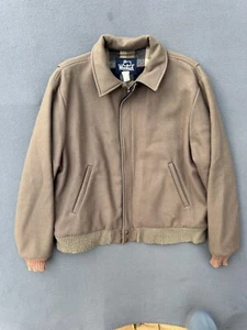 VTG USA Made Woolrich Men's XL Bomber Jacket/Coat Brown Pure Wool Plaid Liner - Picture 1 of 9