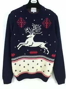 TOPMAN HERREN WEIHNACHTEN RENTIER PULLOVER PULLI GRÖSSE MEDIUM - Bild 1 von 2