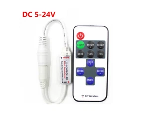 Radio atenuador LED 5V/12V/24V con mando a distancia 11 botones 5,5x2,1mm hembra, blanco - Imagen 1 de 6