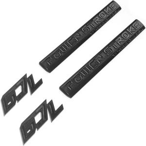 4x 6.7L Turbo Side Stroke Emblem Badge Nameplate for Power F250 F350 F450 Black - Bild 1 von 4