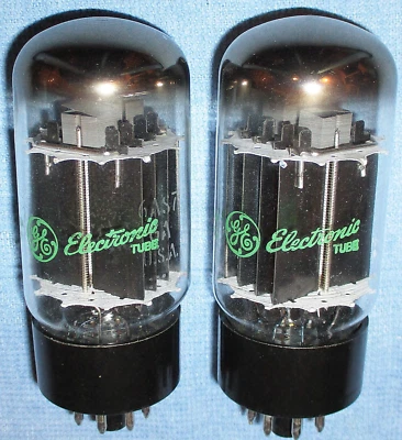 2 NOS GE 6AS7GA Vacuum Tubes Vintage 26-Watt Twin Triodes Audio or Transmitting - Image 1 of 3