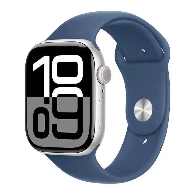 Apple Watch Series 10 46mm GPS Silver w/ M/LDenim Band MWWA3LW/A