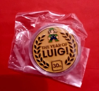 Плакат Nintendo Year of Luigi 30th Anniversary Gold Coin & Timeline, новый - Изображение 1 из 4