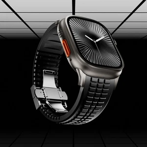 Luxus Hochwertige Silikon Armband Für Apple Watch Series 10 9 8 7 6 5 4 SE Ultra - Picture 1 of 37