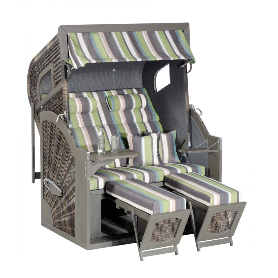 Sonnenpartner Rustikal 405 Z Comfort XL 2-Sitzer Strandkorb 3/4 Liegemodell brau - Bild 1 von 1