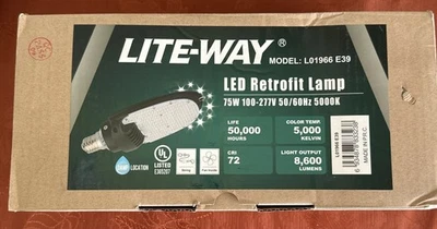 Lite-Way L01966 E39. 75 W 100-277V 50/60 Hz 5000K 8600 Lumens 50,000 Hr Life - Image 1 of 4