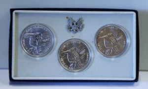 1983 US Mint Olympic Silver Dollars ( P D S ) UNC Collector Set COA OGP - Picture 1 of 5