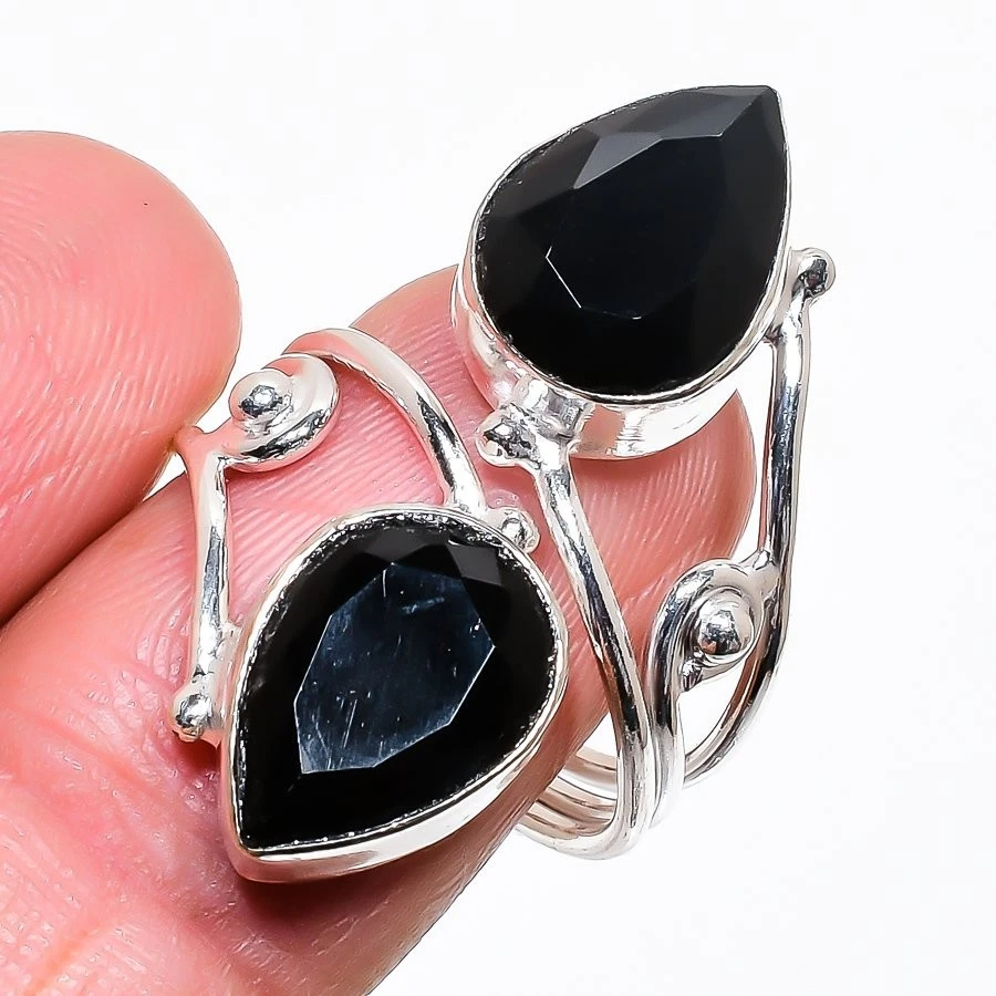 Black Spinel Gemstone Handmade 925 Sterling Silver All Size Ring For Gift - Image 1 of 1