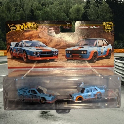 Paquete de 2 Hot Wheels Target Car Culture Gulf Oil Lancia Rally 037 y Fiat 131 Abarth Foto 1 de 4