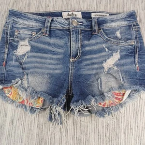 Daytrip Denim Jean Shorts Size 29 Capricorn High Rise Distressed Exposed Pockets - Picture 1 of 11