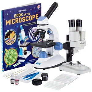 IQCrew 2pc 1000x compuesto y 20x microscopio estéreo Science Discovery Set para niños - Imagen 1 de 7