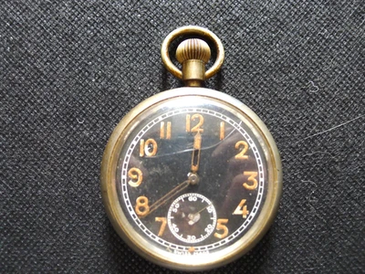 WW2  Swiss 15J  Black Luminous Dialed Pocket Watch..  53mm.. ..  TLC. - Image 1 of 4